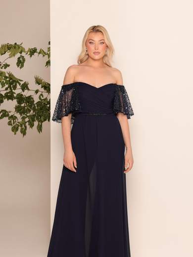 Bianca Brandi Curvy Tuta elegante da cerimonia curvy in taglie calibrate con gonna in chiffon 29728M