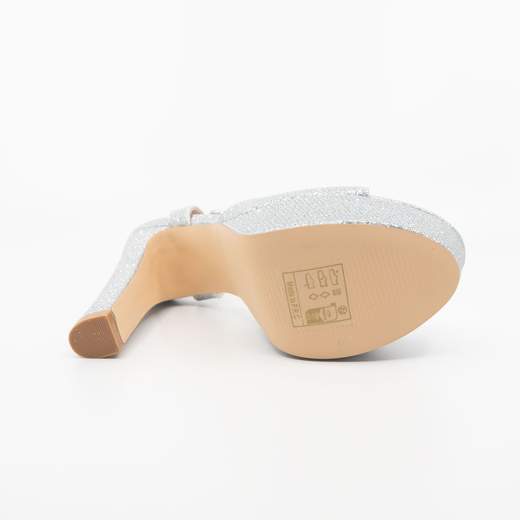 Sandali Argento Cerimonia Eleganti Con Plateau E Tacco Largo