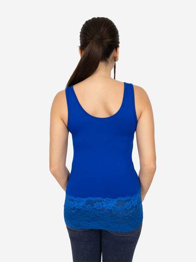 Canotta Donna Slim Fit con Pizzo in Fondo – Modello Corto Elasticizzato