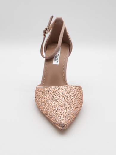 Champagne Formal Pumps with Rhinestones and 9 cm Heel A71-819-CHAMPAGNE