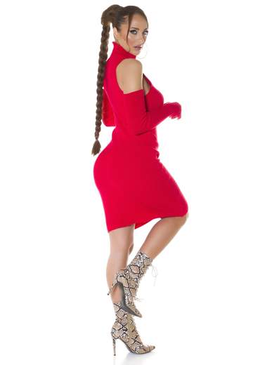 KOUCLA Abito Sexy in Maglia Fine con Guanti e Collo Alto 0000PU6812