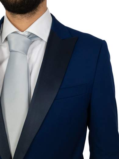 MARCEL MOREL Smoking Uomo Drop 8 Slim Fit con Revers in Raso AB0210-AY259AFIL-D8