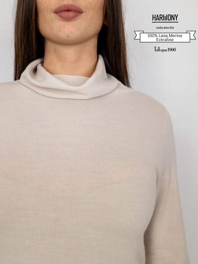 BLUE JOINT Maglia Lana Merino Extrafine A Dolcevita Donna Made In Italy