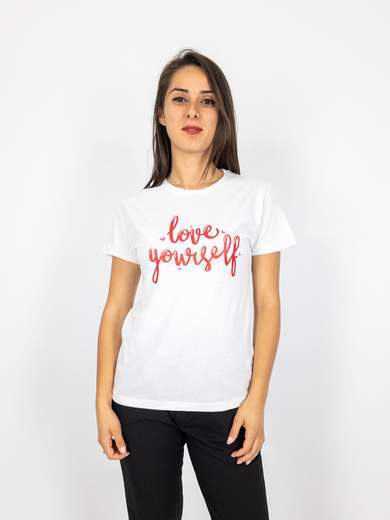 BLUE JOINT T-shirt Maniche Corte Donna In Cotone Con Scritte E Stampe 24049