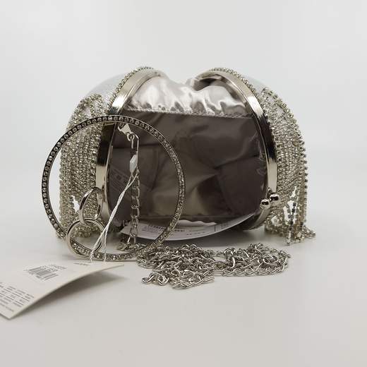 Pochette a Sfera Argento con Strass – Clutch Elegante da Cerimonia