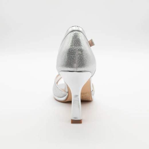 Sandalo da Cerimonia Argento con Tacco a Clessidra
