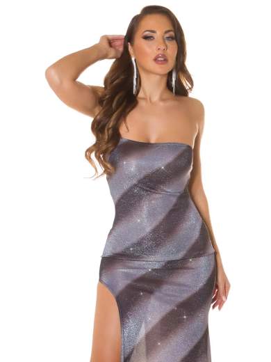 Sexy Long Party Dress Koucla with Gradient Glitter