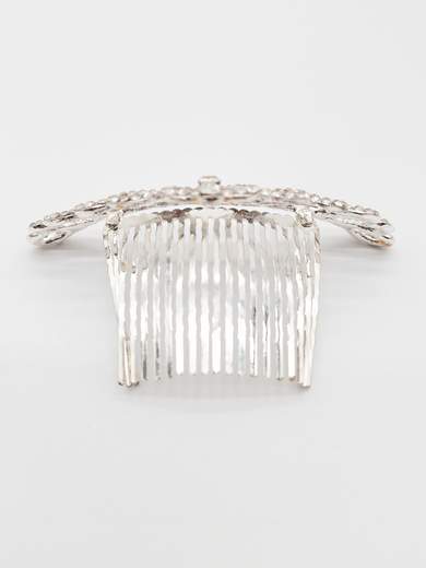 Silver Tiara Crown with Rhinestones and Comb a99025-1004