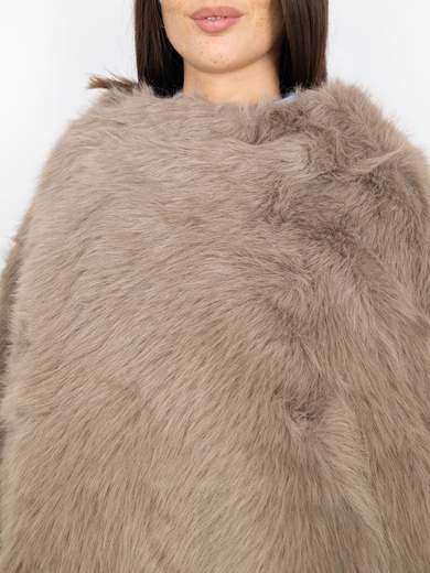 Elegant faux fur poncho