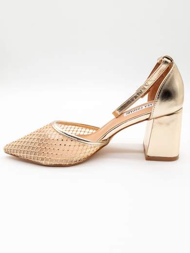 Décolleté da cerimonia oro tacco 7 cm