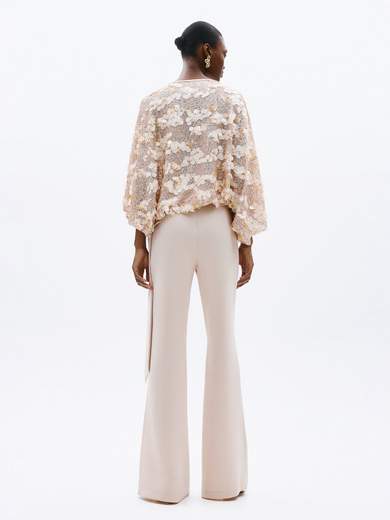 ALLURE Completo Donna Cerimonia Blusa Pipistrello con Pantalone Flare in Cady A4856