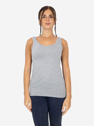 Slim Fit Women’s Tank Top with Wide Straps in Stretch Viscose