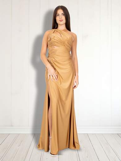 ALLURE Abito Lungo Cerimonia Donna Elegante Con Spacco A Sirena Monospalla