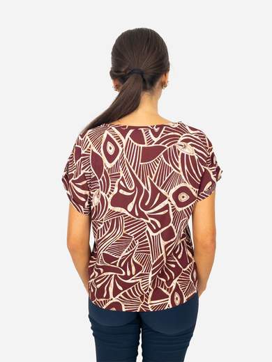 Blusa fantasia donna in viscosa Made in Italy