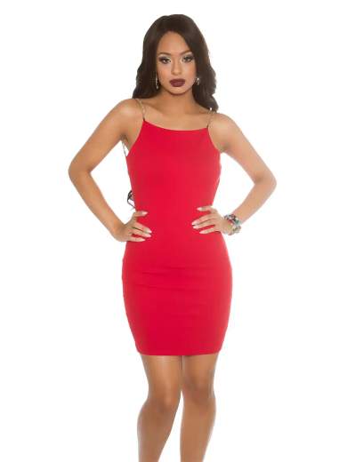 Mini abito sexy da sera con schiena nuda e spalline sottili