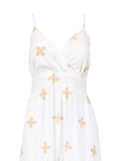 Vestito estivo lungo donna con scollo incrociato e balza