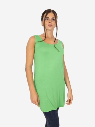 STRABELLO Women's long curvy tank top in stretch viscose – Basic model CAN-08