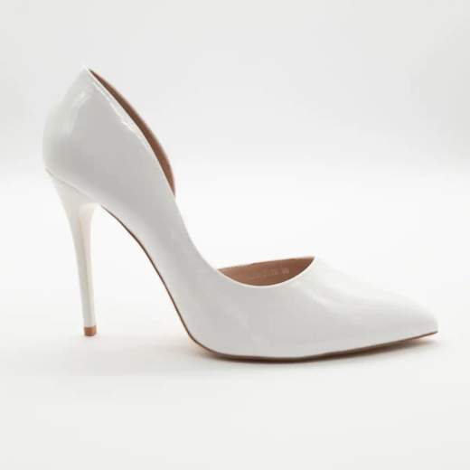 CHIARA FOSCARI Décolleté in vernice bianca con tacco a spillo 10,5 cm A71-7113-BIANCO