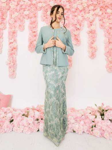 BIANCA BRANDI Abito lungo da cerimonia a sirena con giacca elegante 29352