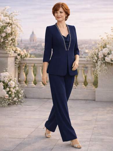 Tailleur tre pezzi da cerimonia con giacca, top e pantalone ssv990