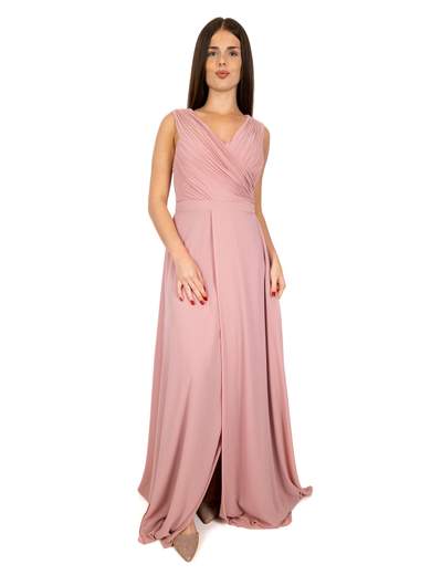 Vestito cerimonia lungo stile impero con spacco taglie curvy