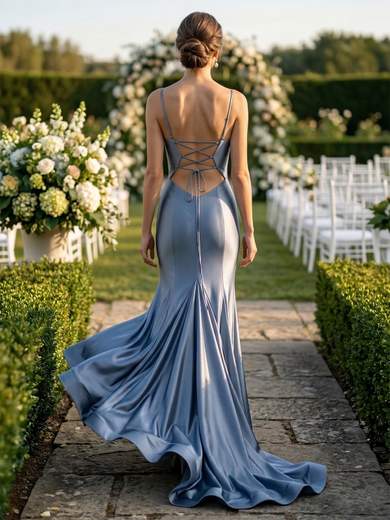 Abito Lungo a Sirena in Raso per Cerimonia con Stola Inclusa