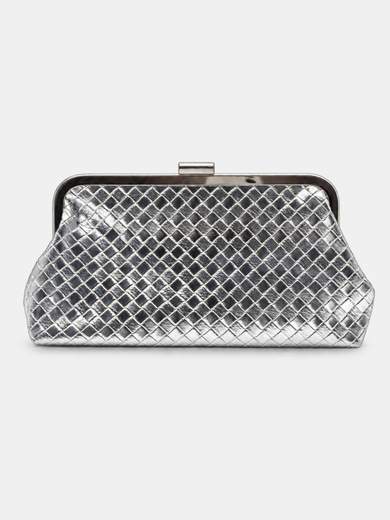 Pochette Argento Elegante da Cerimonia con Doppia Catenella