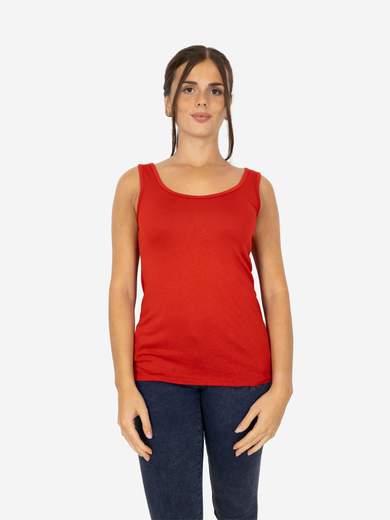 Slim Fit Women’s Tank Top with Wide Straps in Stretch Viscose