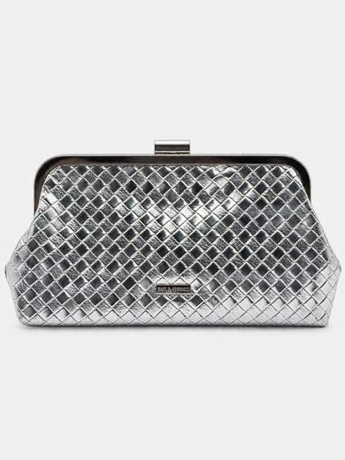 Pochette Argento Elegante da Cerimonia con Doppia Catenella