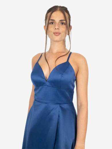 Abito lungo da cerimonia con spacco e stola – Eleganza minimal