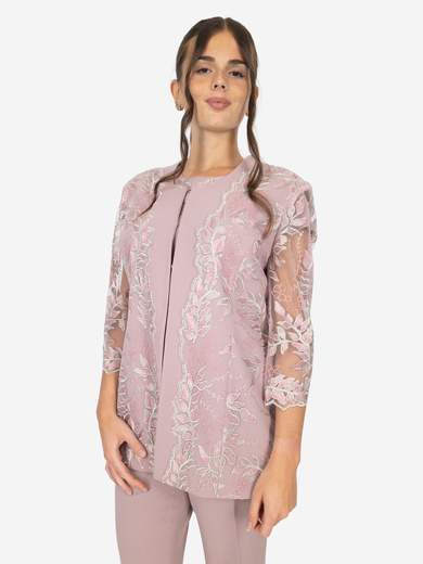 Completo donna elegante cerimonia 3 pezzi con giacca in pizzo e pantalone