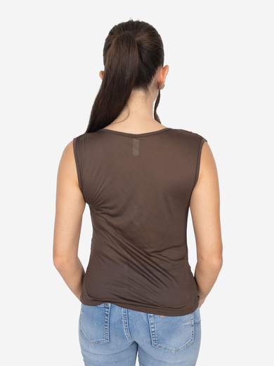 Canotta con scollo morbido e drappeggio - 100% TENCEL