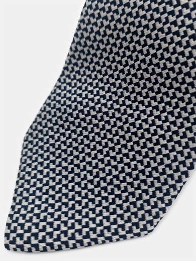 Blue Silk Tie with Micro Pattern