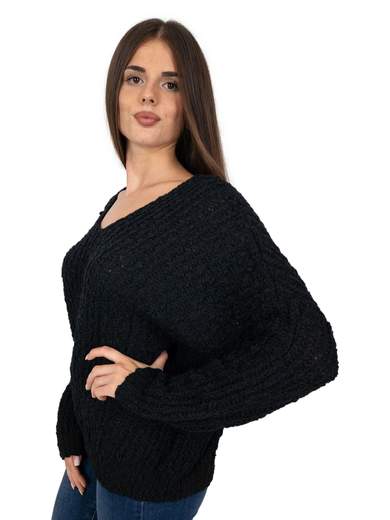 Maglione oversize donna invernale manica lunga e scollo a v