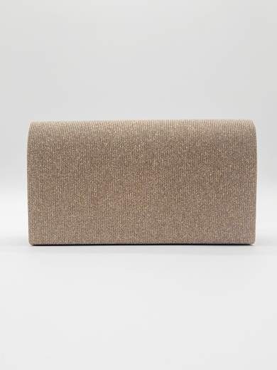 Bronze Lurex Evening Clutch with Glitter Flap