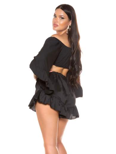 KOUCLA Completo Coordinato Top e Shorts con Volant 0000SET62108