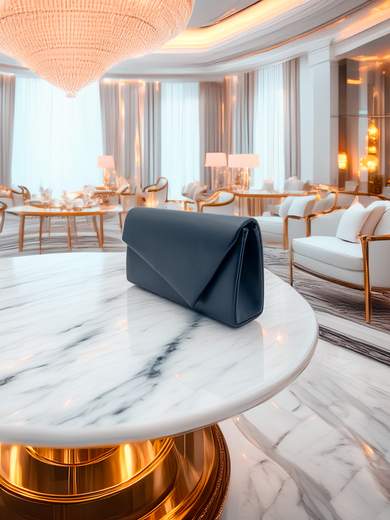 JESSICA Pochette da Cerimonia Blu con Catenella Removibile A-2599-BLU