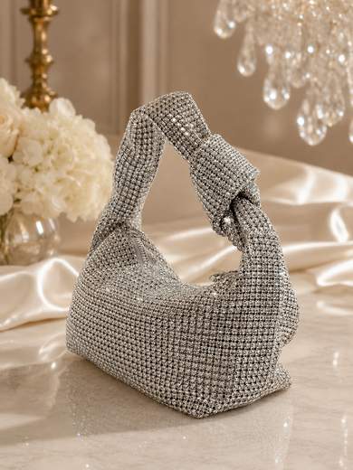 MICHELLE MOON Borsa da Sera con Strass Argento XSL-2405-ARGENTO