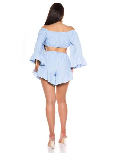 KOUCLA Completo Coordinato Top e Shorts con Volant 0000SET62108