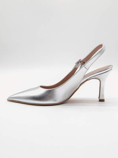 Silver Ceremony Slingback with Double Buckle BC7334-ARGENTO