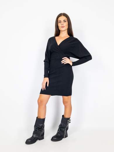 Z Studio Maxi Maglia Vestito Scollo A V Incrociato Elasticizzato