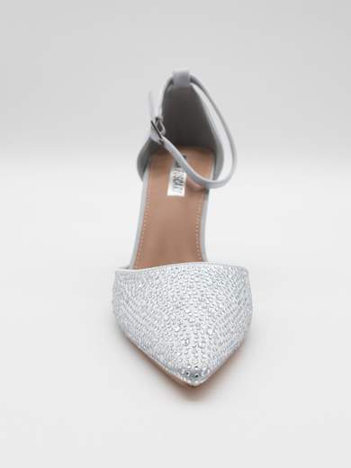 Décolleté da Cerimonia Argento con Strass e Tacco 9 cm A71-819-ARGENTO