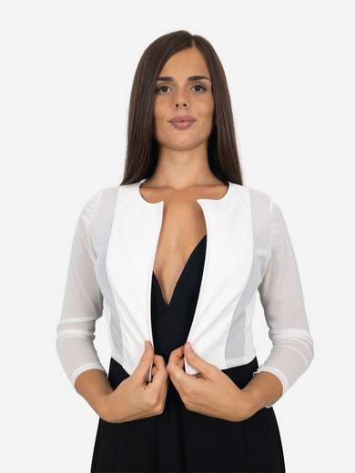 NEW COLLECTION Coprispalle Cerimonia Aperto Donna in Tulle Stretch ed Ecopelle Slim Fit ODPM01-980-2