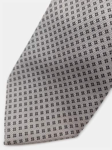 Cravatta Sartoriale in Pura Seta Grigia con Micro-Motivo