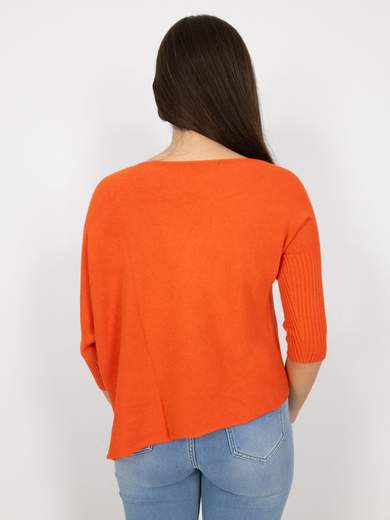 BLUE JOINT Maglia Donna Girocollo Asimmetrica Maniche 3/4 Blue Joint