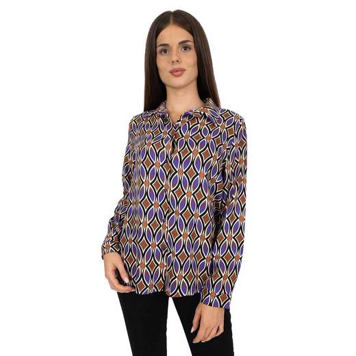 STRABELLO Camicetta Donna Geometrica Multicolore 100% Viscosa Made in Italy