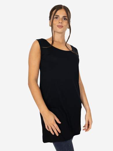 STRABELLO Women's long curvy tank top in stretch viscose – Basic model CAN-08