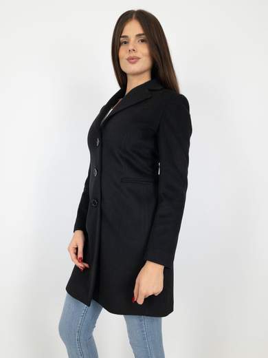 Cappotto Donna Sciancrato Elegante In Panno Caldo Slim Fit