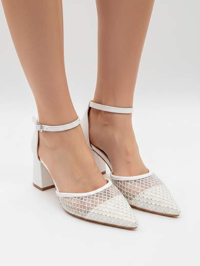 Chiara Foscari Décolleté da sposa bianca con tacco 7 cm A31-3115-BIANCO