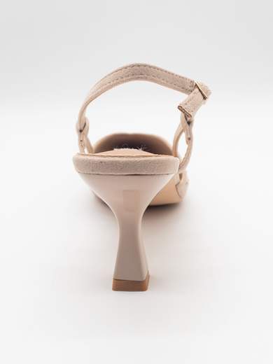 Slingback pumps with rhinestones and hourglass heel